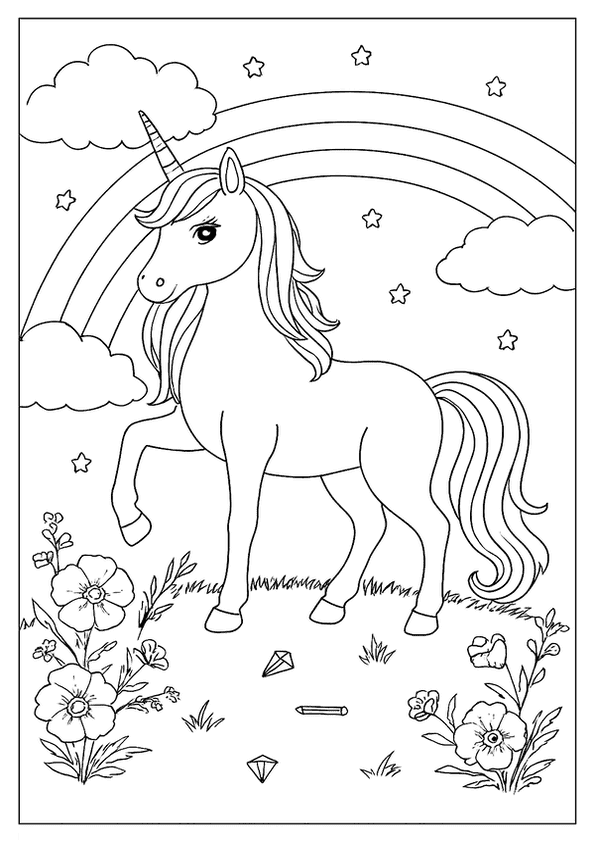Rainbow Unicorn Coloring Delight