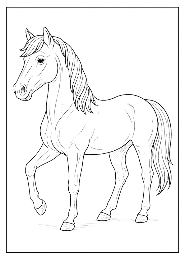 Realistic Horse Color Drawing