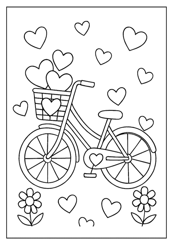 Romantic Bicycle With Hearts