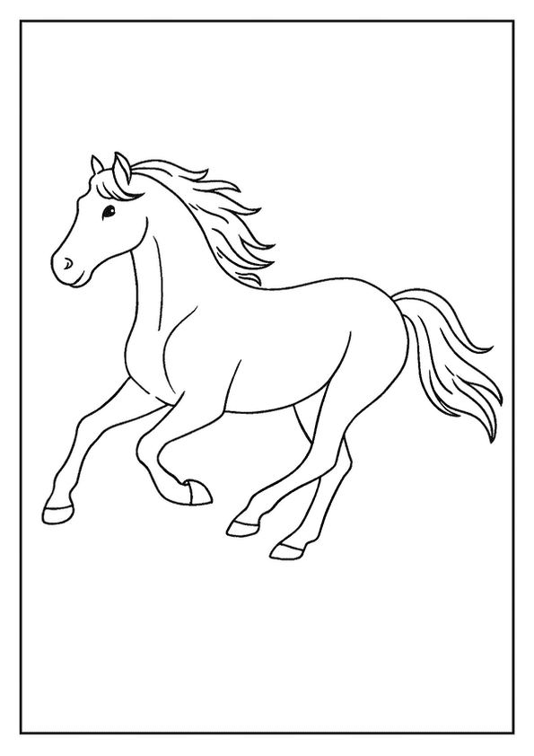 Running Horse Coloring Page