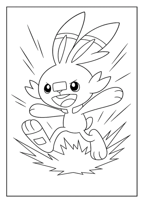 Scorbunny Dashing With Energy