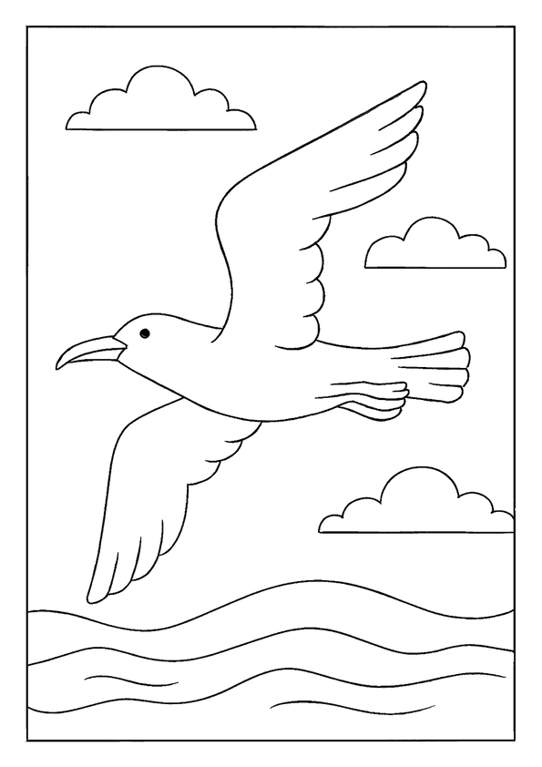 Seagull Flying Over Ocean