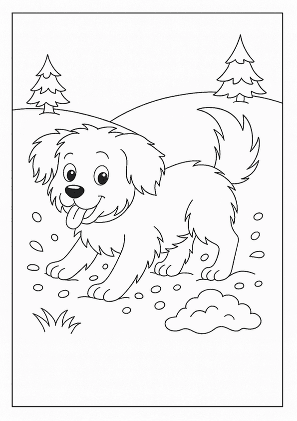 Shaggy Dog In Snow