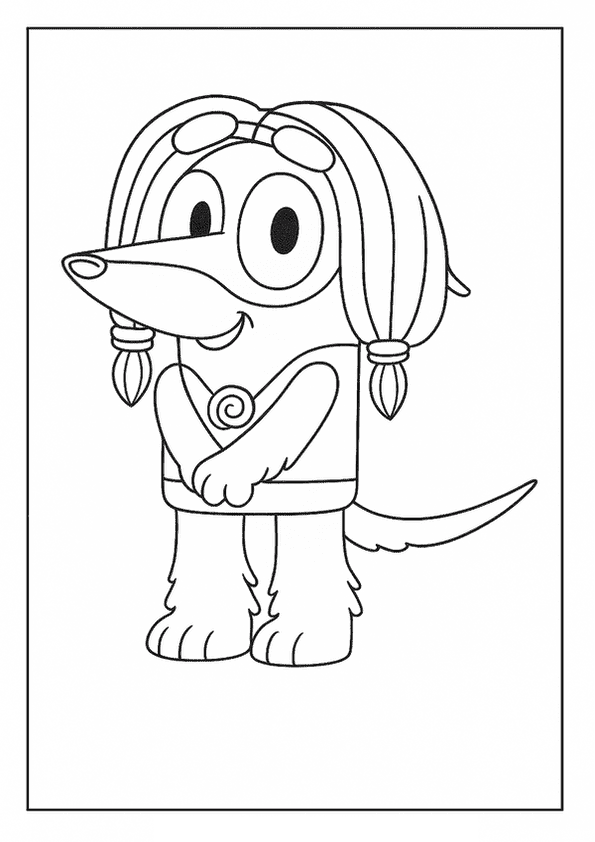 Simple And Fun Bluey Coloring Page
