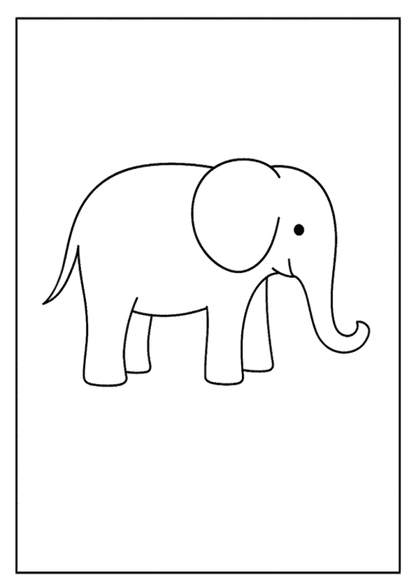 Simple Elephant Line Art