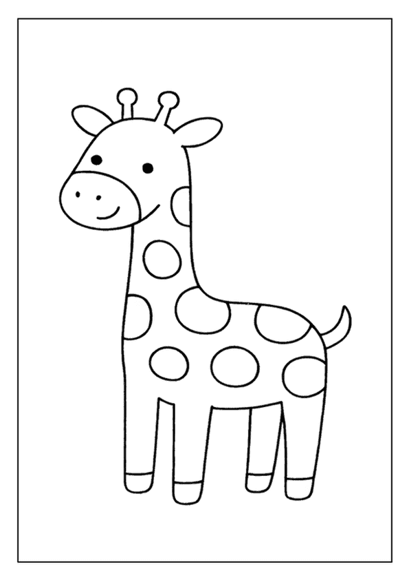Simple Friendly Giraffe Outline