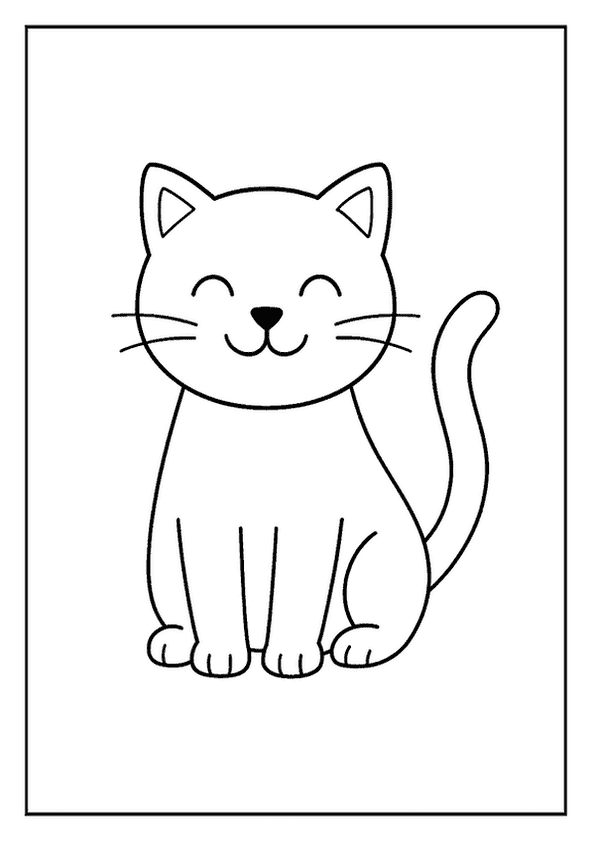Simple Happy Cat Sketch