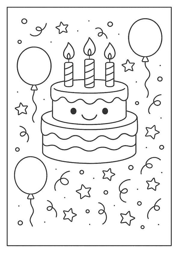 Smiling Cake With Candles