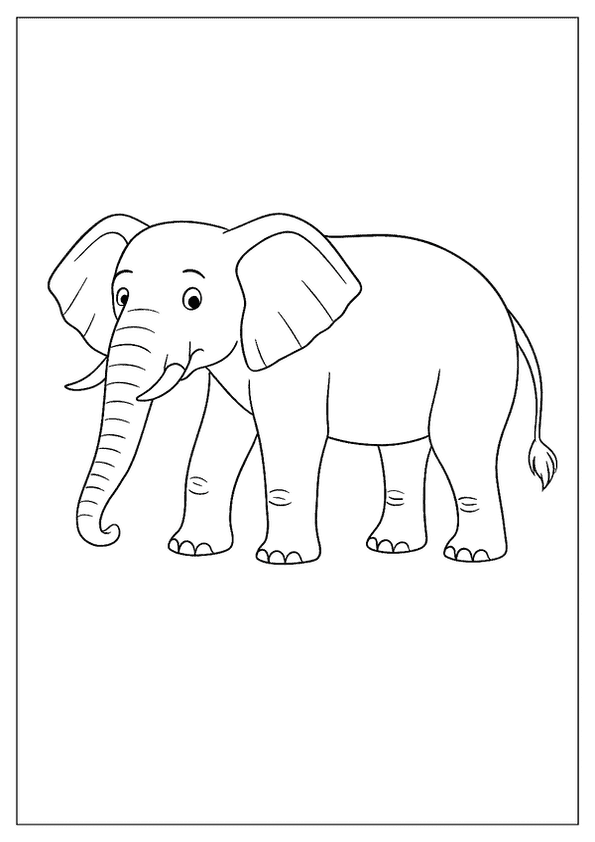Smiling Friendly Standing Elephant