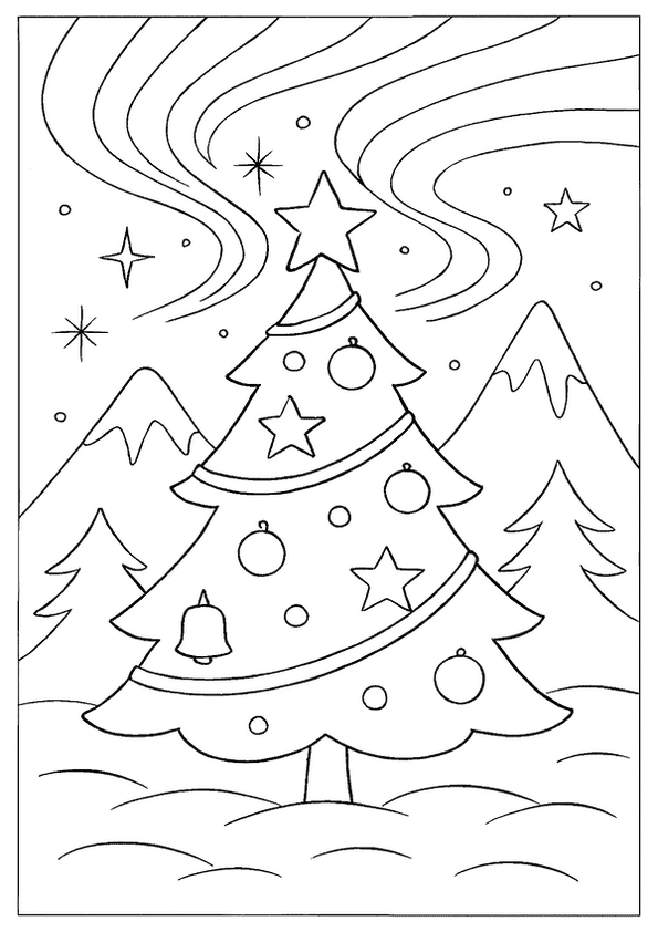 Snowy Mountain Aurora Scene