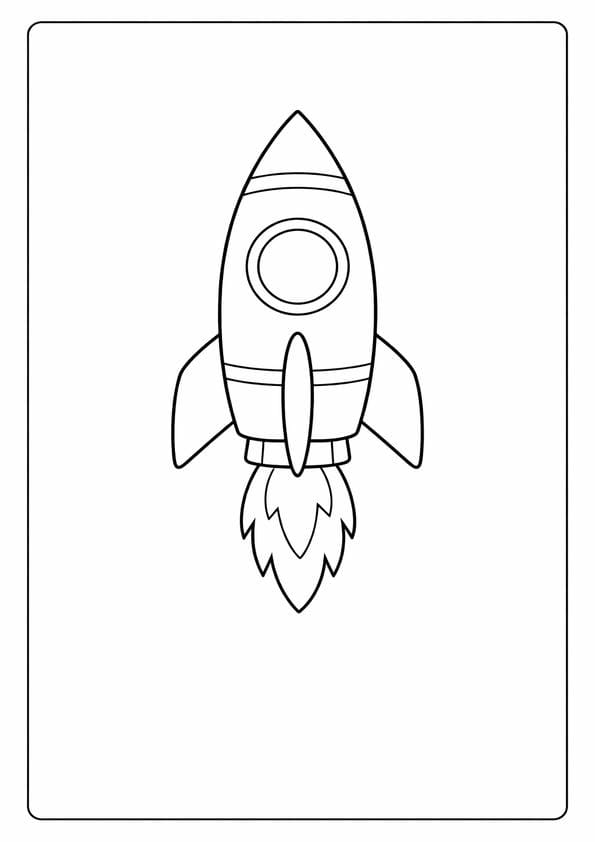 Space Rocket Coloring Page Printable
