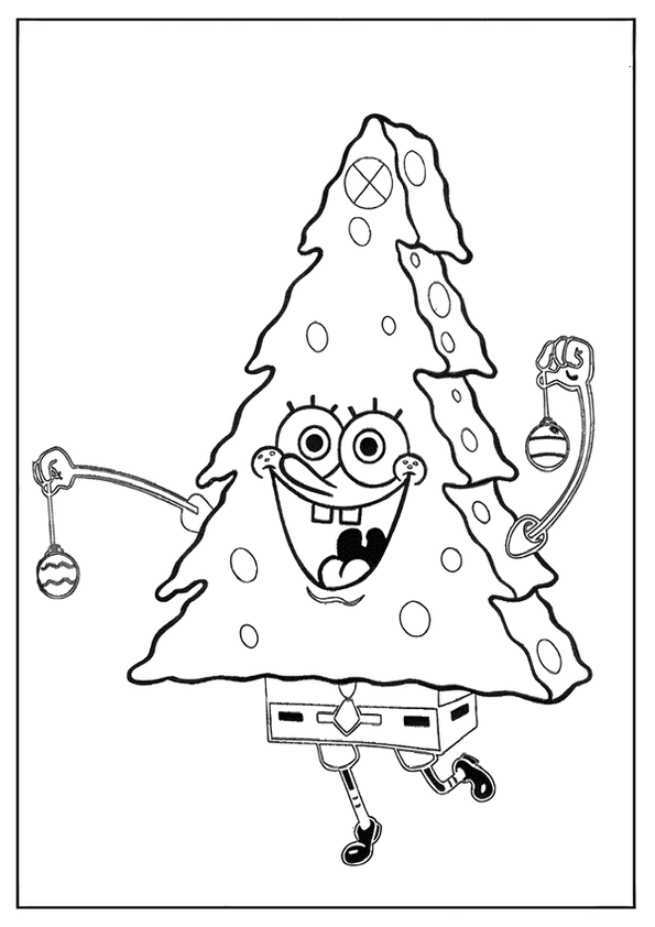 Spongebob Dressed As Tree