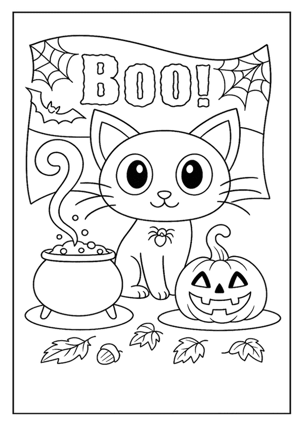 Spooky Cat Boo Scene