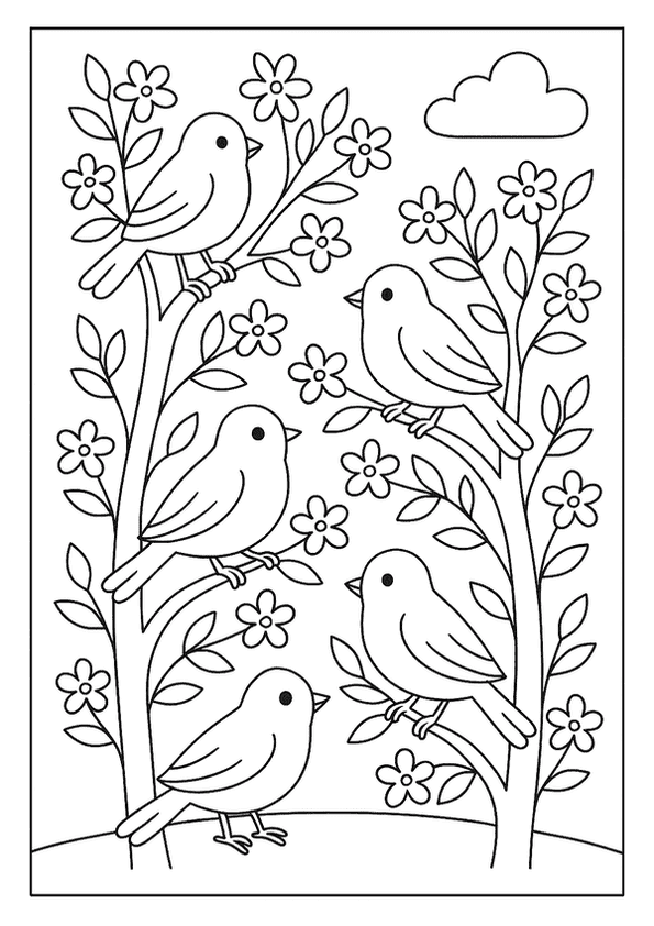 Spring Trees Full Of Birds