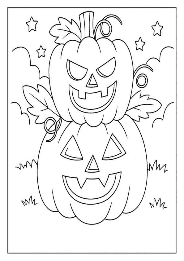 Stacked Spooky Pumpkin Faces