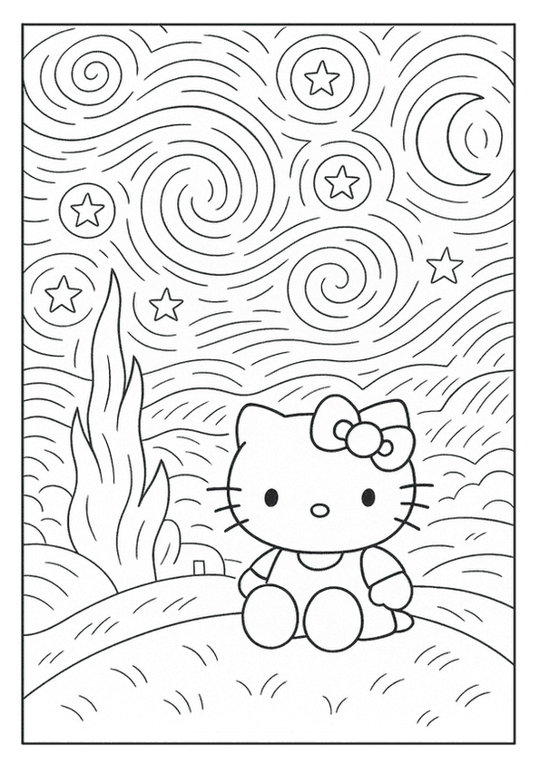 Starry Night With Kitty