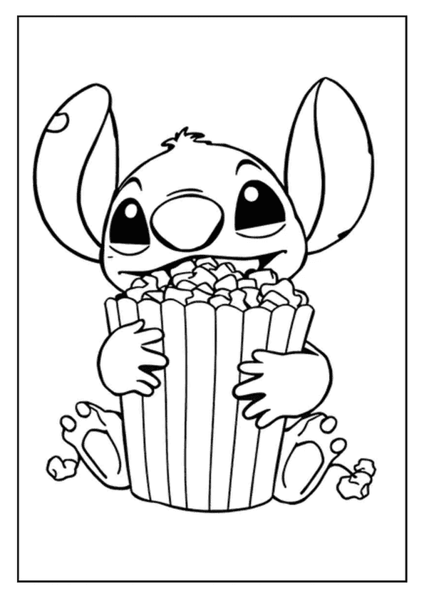Stitch Enjoying Movie Snack