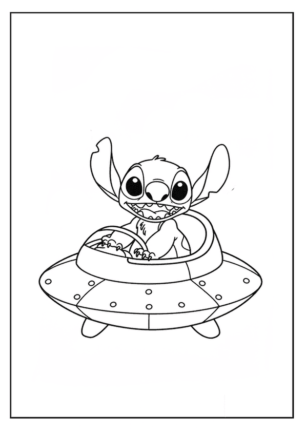 Stitch Flying Cool Spaceship