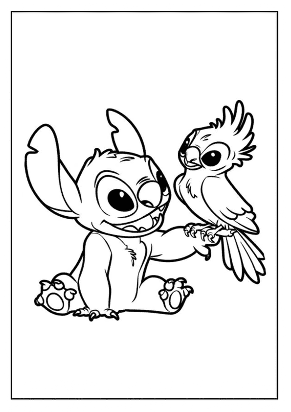 Stitch With Friendly Bird
