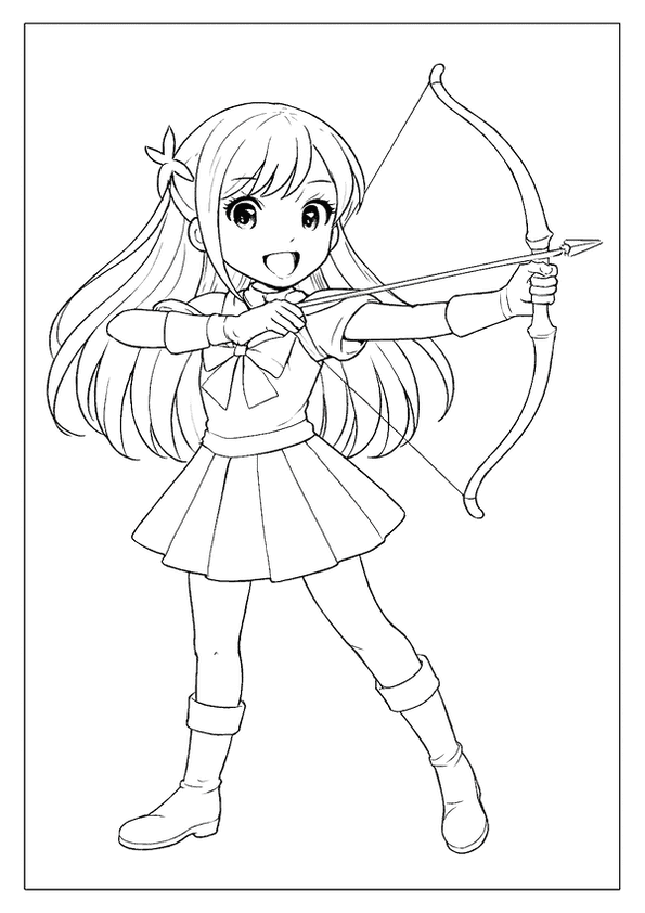Strong Anime Girl Coloring