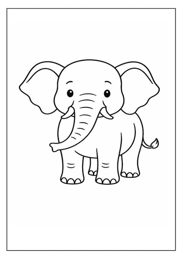 Sweet Elephant Art Coloring