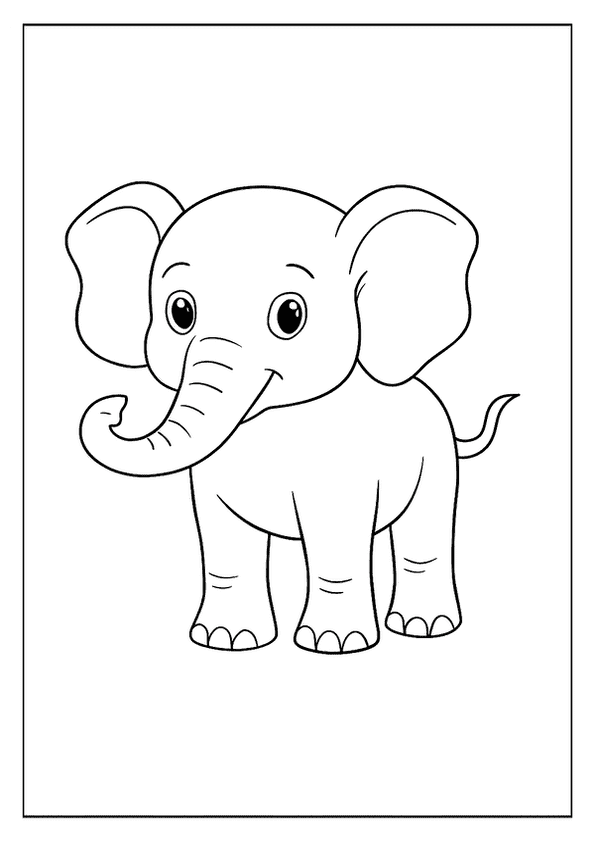 Sweet Friendly Elephant Printable