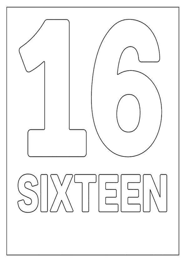 Sweet Sixteen Coloring Sheet