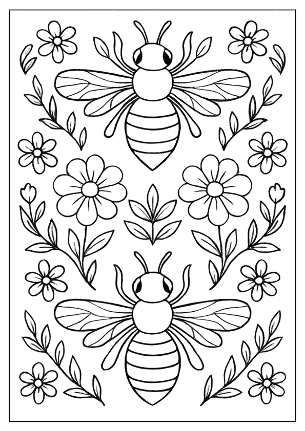 Symmetrical Bee Garden Page