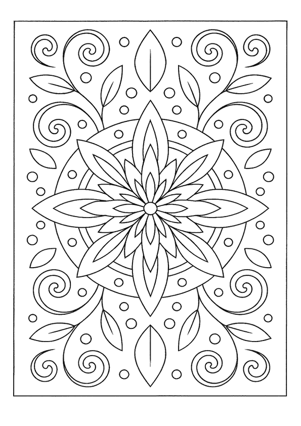 Symmetrical Floral Star Mandala
