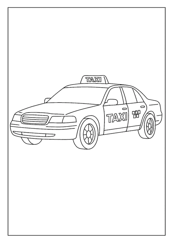 Taxi Cab Simple Drawing