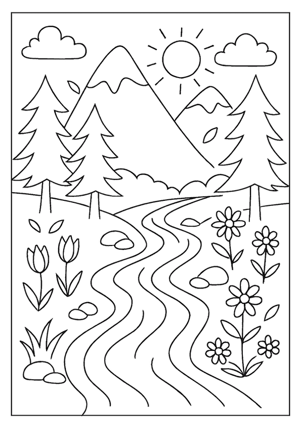 Tranquil Mountain River Path