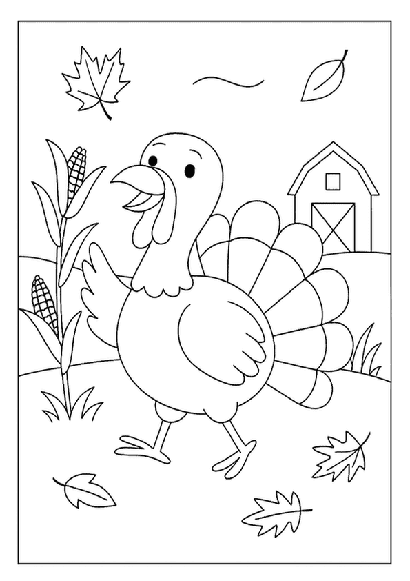 Turkey Walking Through Leaves