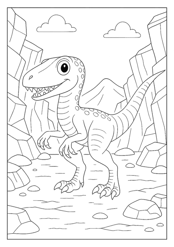 Velociraptor In Rocky Canyon