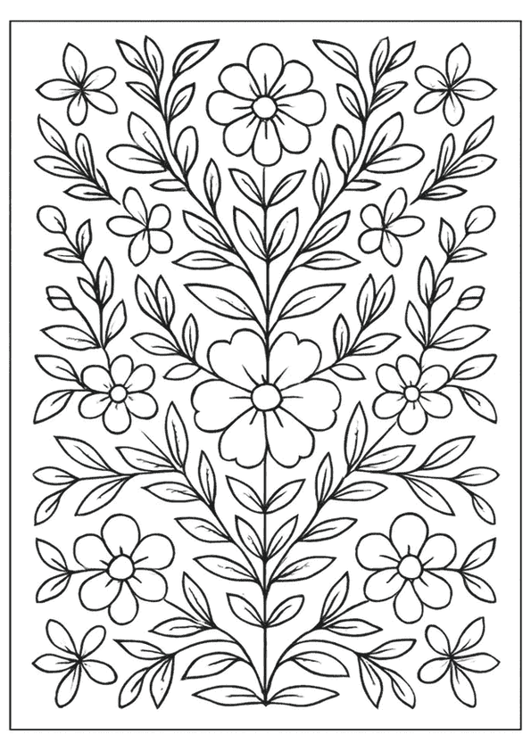 Vertical Floral Branch Design