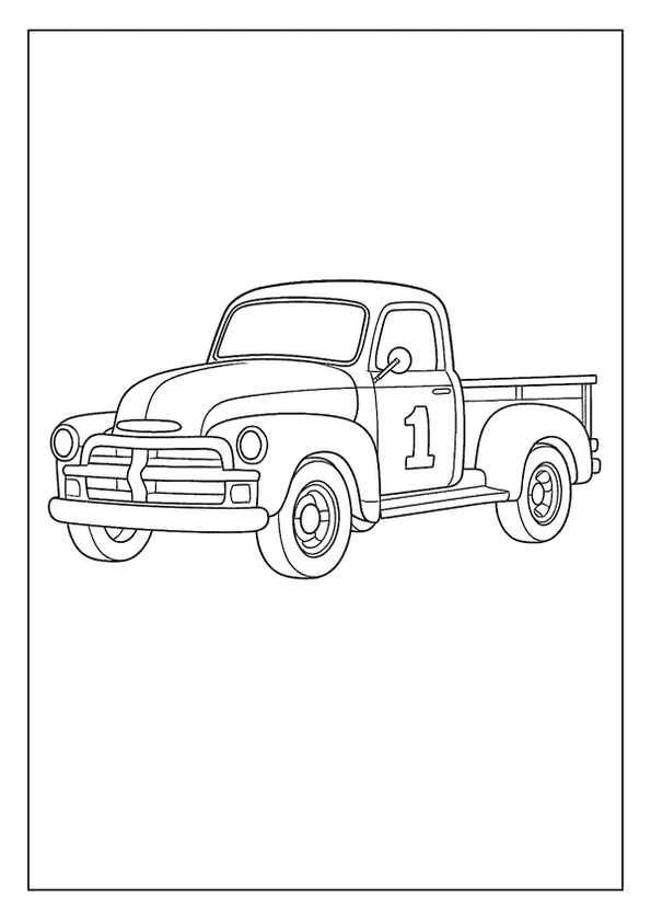 Vintage Truck Line Drawing