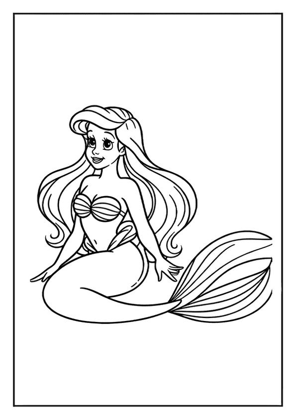 Wavy-Haired Mermaid Princess Art