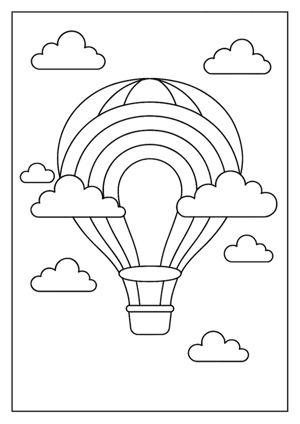 Whimsical Rainbow Balloon Ride