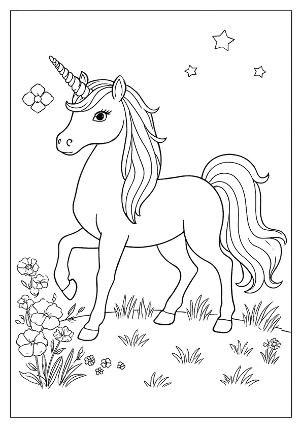 Whimsical Unicorn Coloring Fun