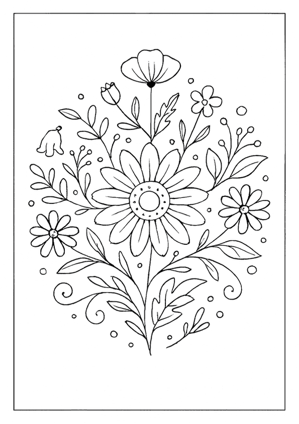 Wildflower Bloom Mandala Scene