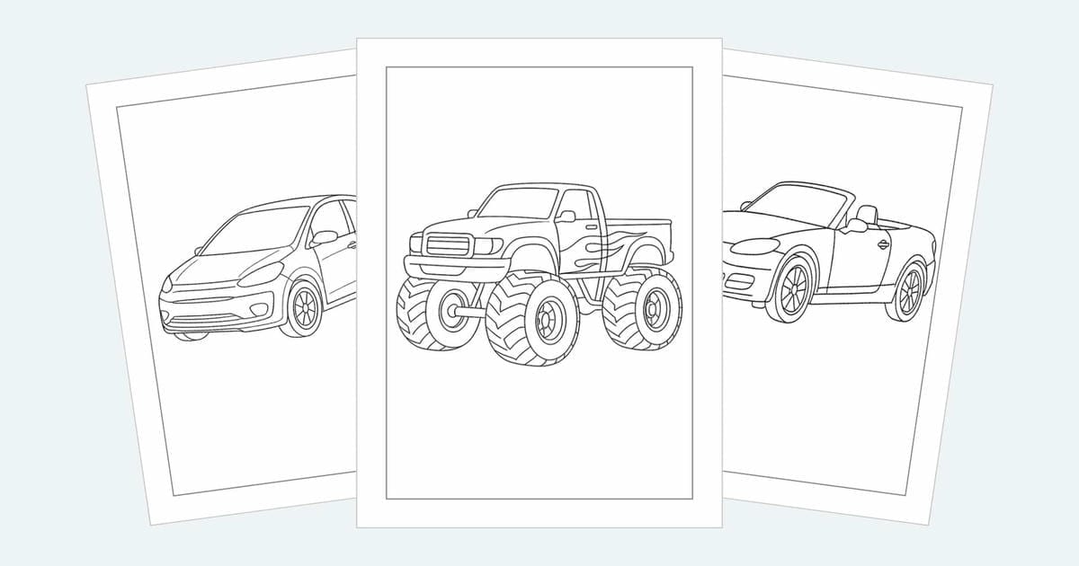 Automobile Coloring Pages (Free Printable PDFs)