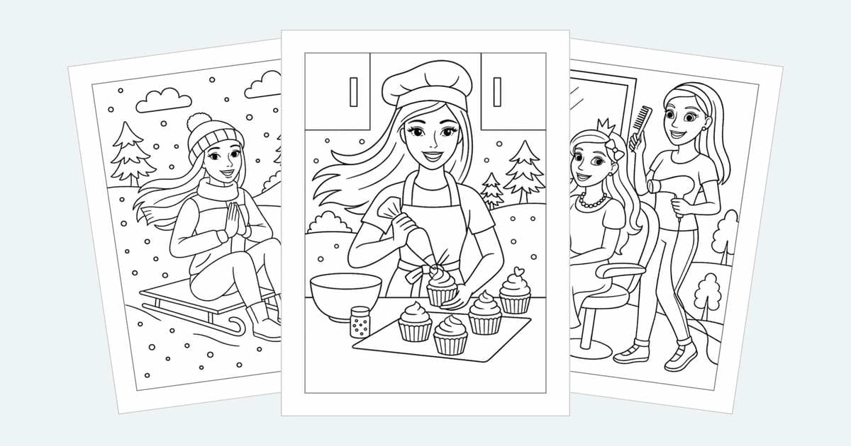 Barbie Coloring Pages (Free Printable PDFs)