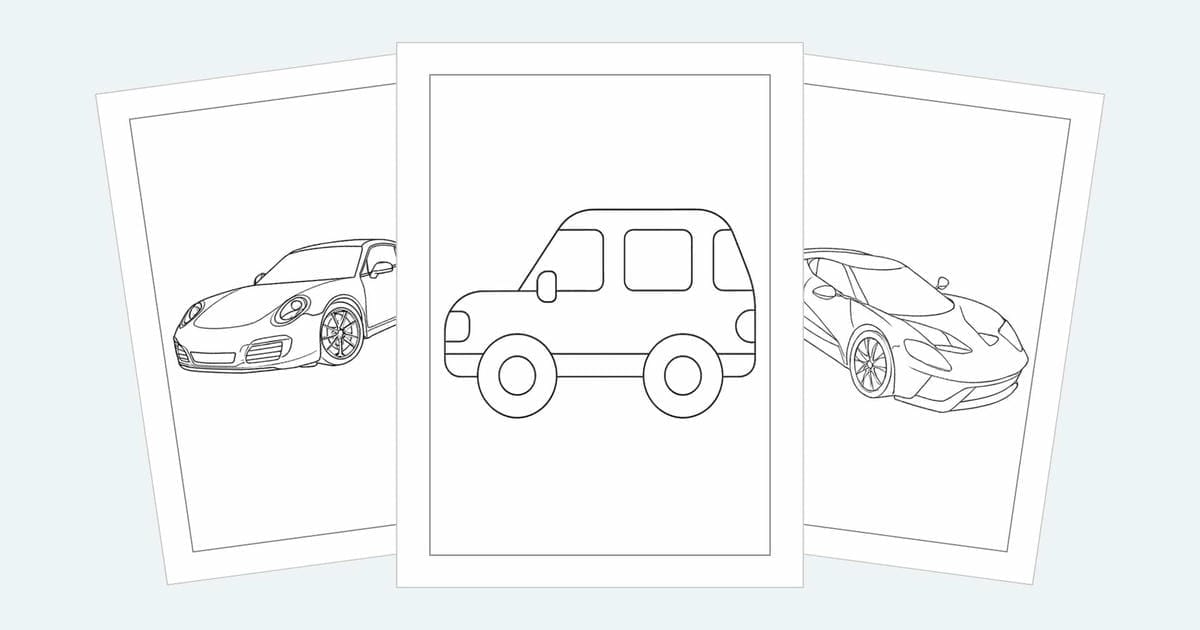 Car Coloring Pages (Free PDF Printables)