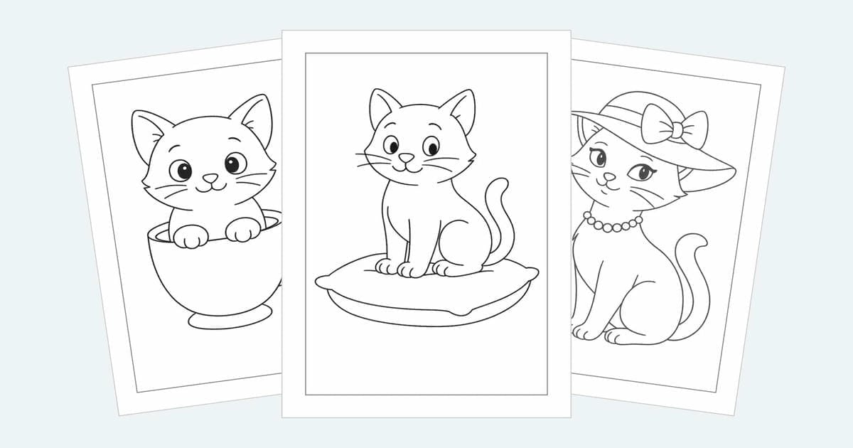Cat Coloring Pages (Free Printable PDFs)