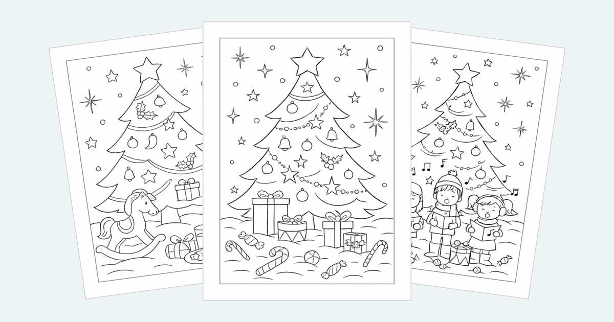 Christmas Tree Coloring Pages (Free Printable PDF)