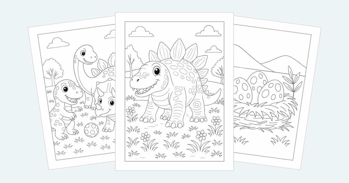 Dinosaur Coloring Pages (Free Printable PDFs)