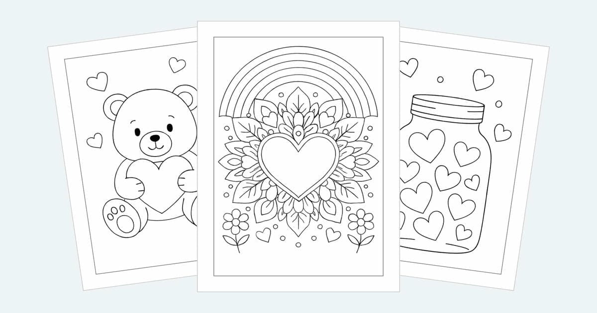 Heart Coloring Pages (Free Printable PDFs)