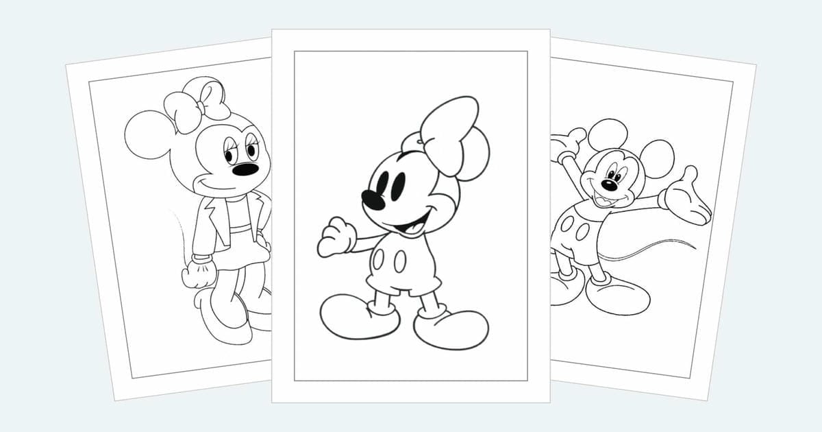 Mickey Mouse Coloring (Free Printable PDF)