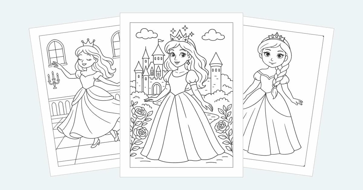 Princess Coloring Pages (Free Printable PDFs)