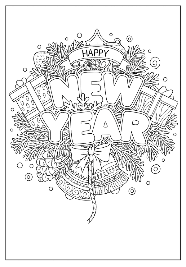 Free Happy New Year Coloring Pages Coloring Pages Printable