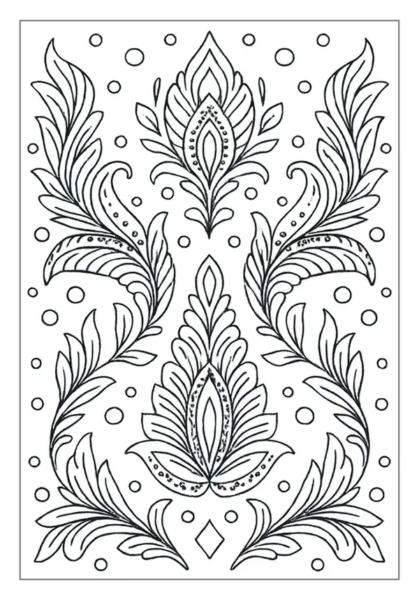 Abstract wavy bubble pattern coloring page with layered designs.